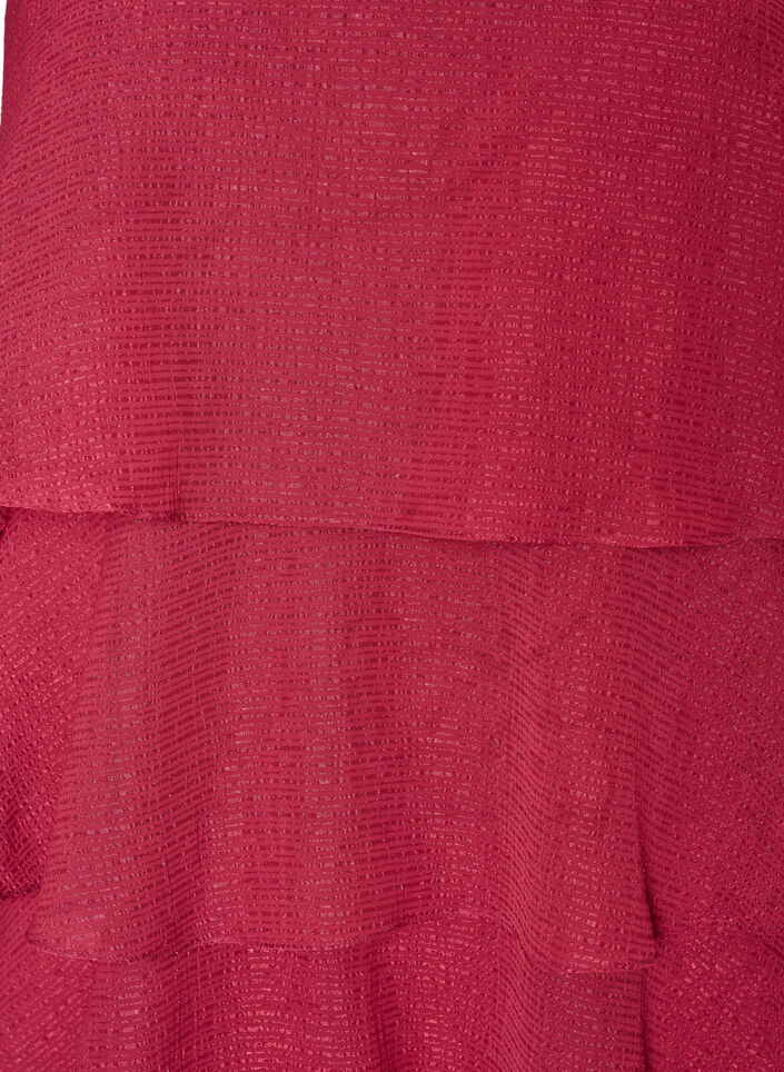 Lagenkleid mit R&uuml;schen und Spaghettitr&auml;gern, Rot, Packshot image number 2