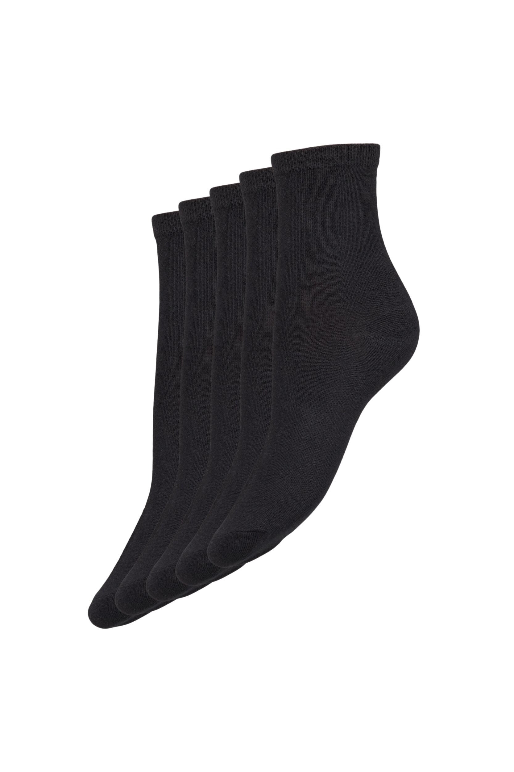 Zizzi Paquet de 5 chaussettes basiques, Black, Packshot image number 0