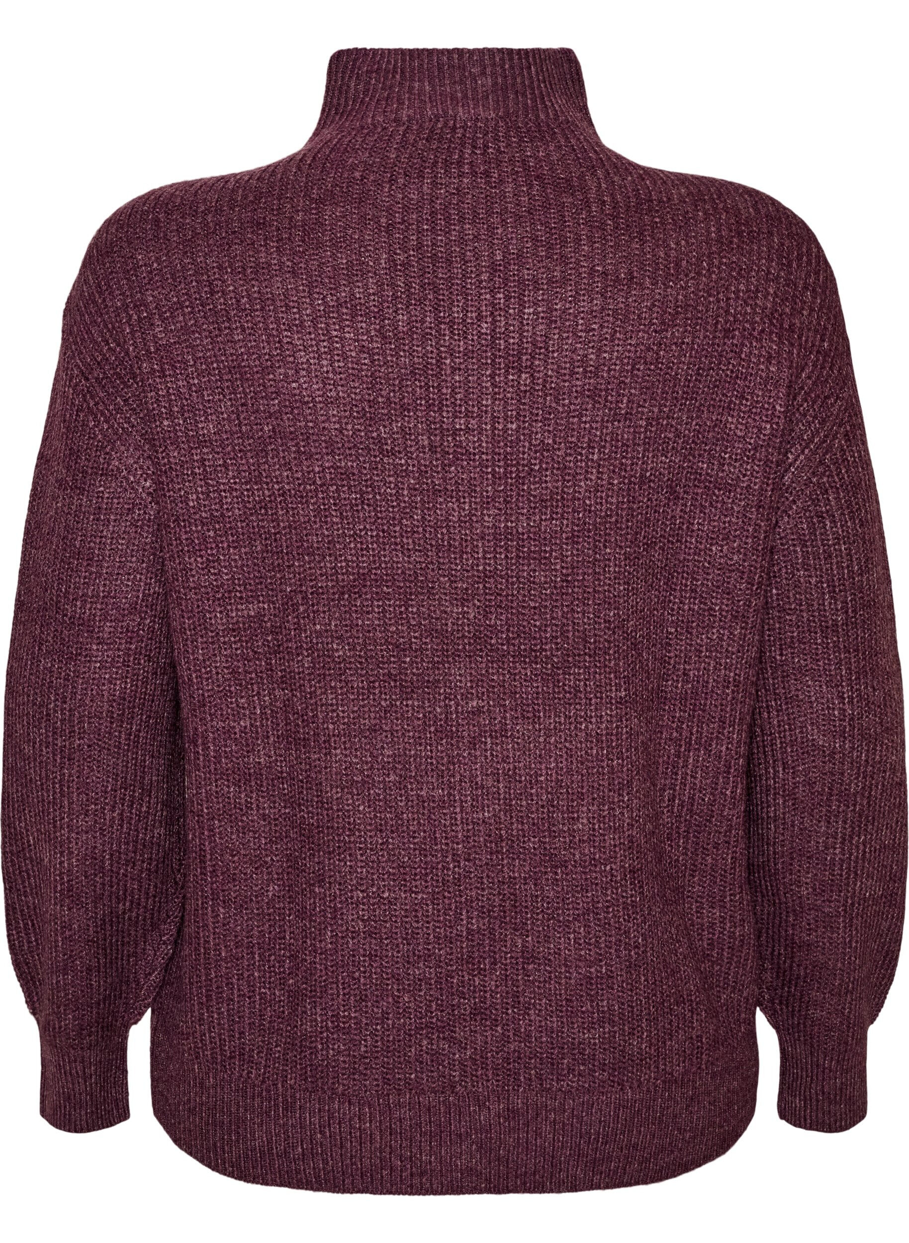 ZizziPull en tricot avec col haut et fermeture &eacute;clair, Violet, Packshot image number 1