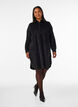 Robe chemise en velours c&ocirc;tel&eacute; avec col et fermeture boutonn&eacute;e, Noir, Model image number 1