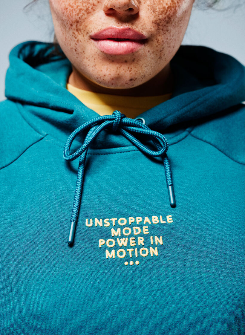 Sweat &agrave; capuche avec motif brod&eacute; devant, Vert, Image image number 0