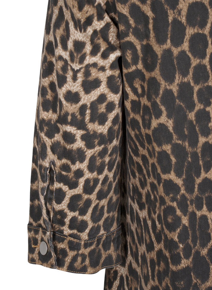Jeanskleid mit Leoparden-Print, Leo AOP, Packshot image number 3