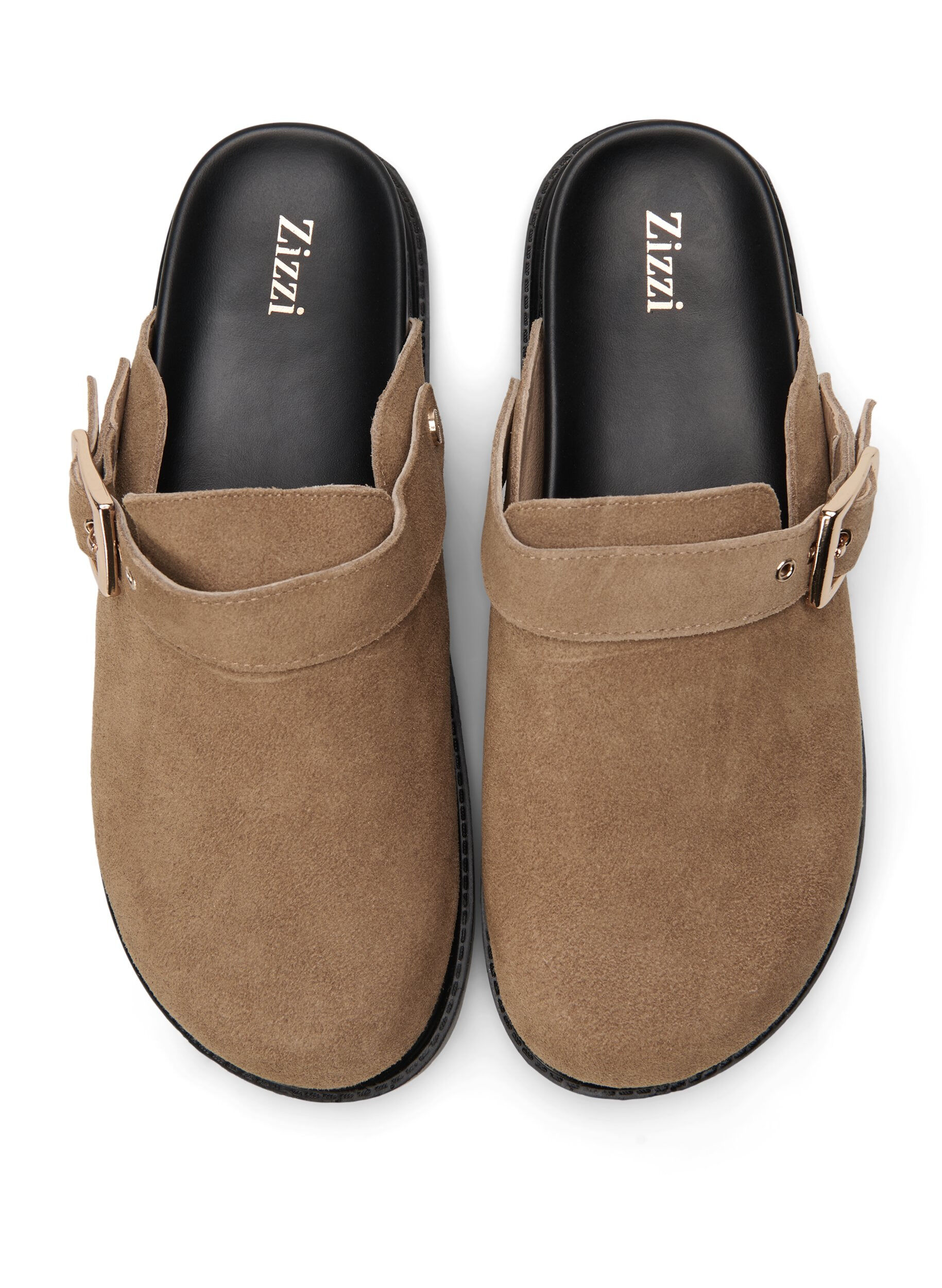 Zizzi Weite M Wildleder-Clogs, Woodsmoke, Packshot image number 2