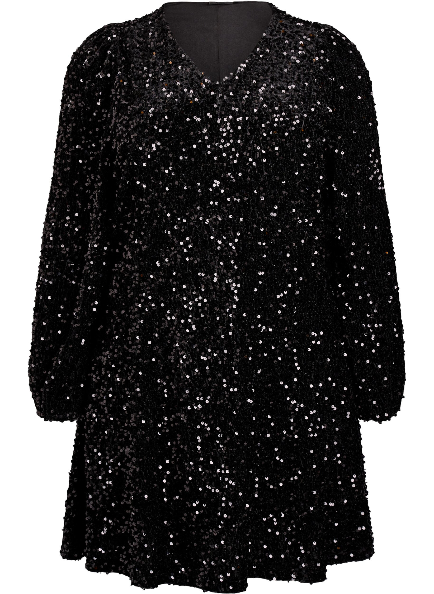Robe courte &eacute;vas&eacute;e &agrave; sequins
