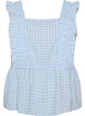 Top mit Karos und R&uuml;schendetails, Blau, Packshot image number 0