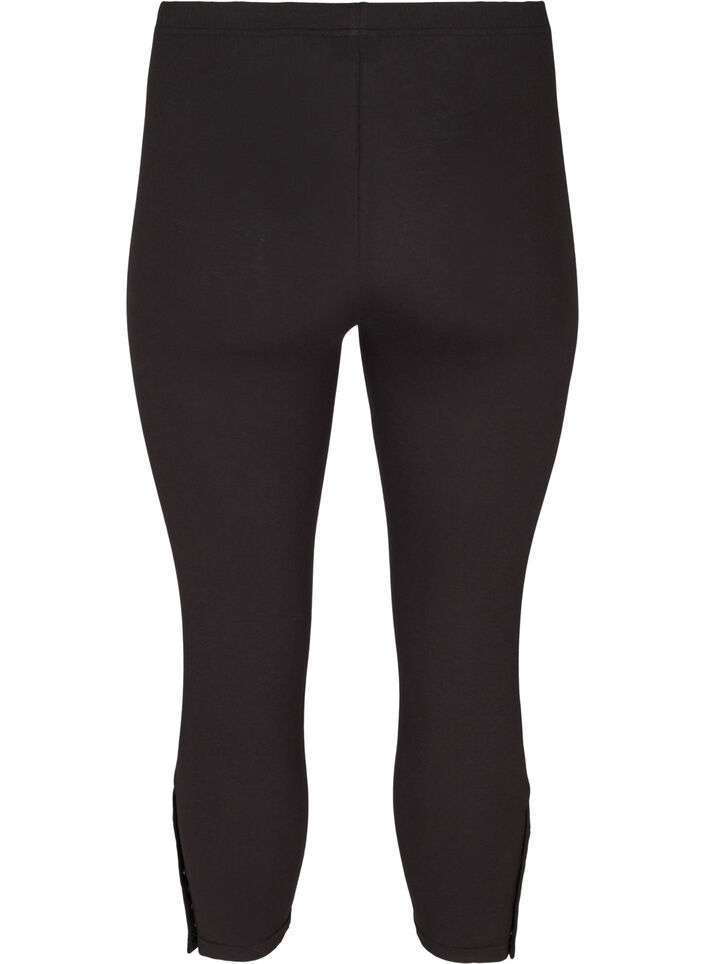 3/4-Leggings mit Knöpfen, Black, Packshot image number 1