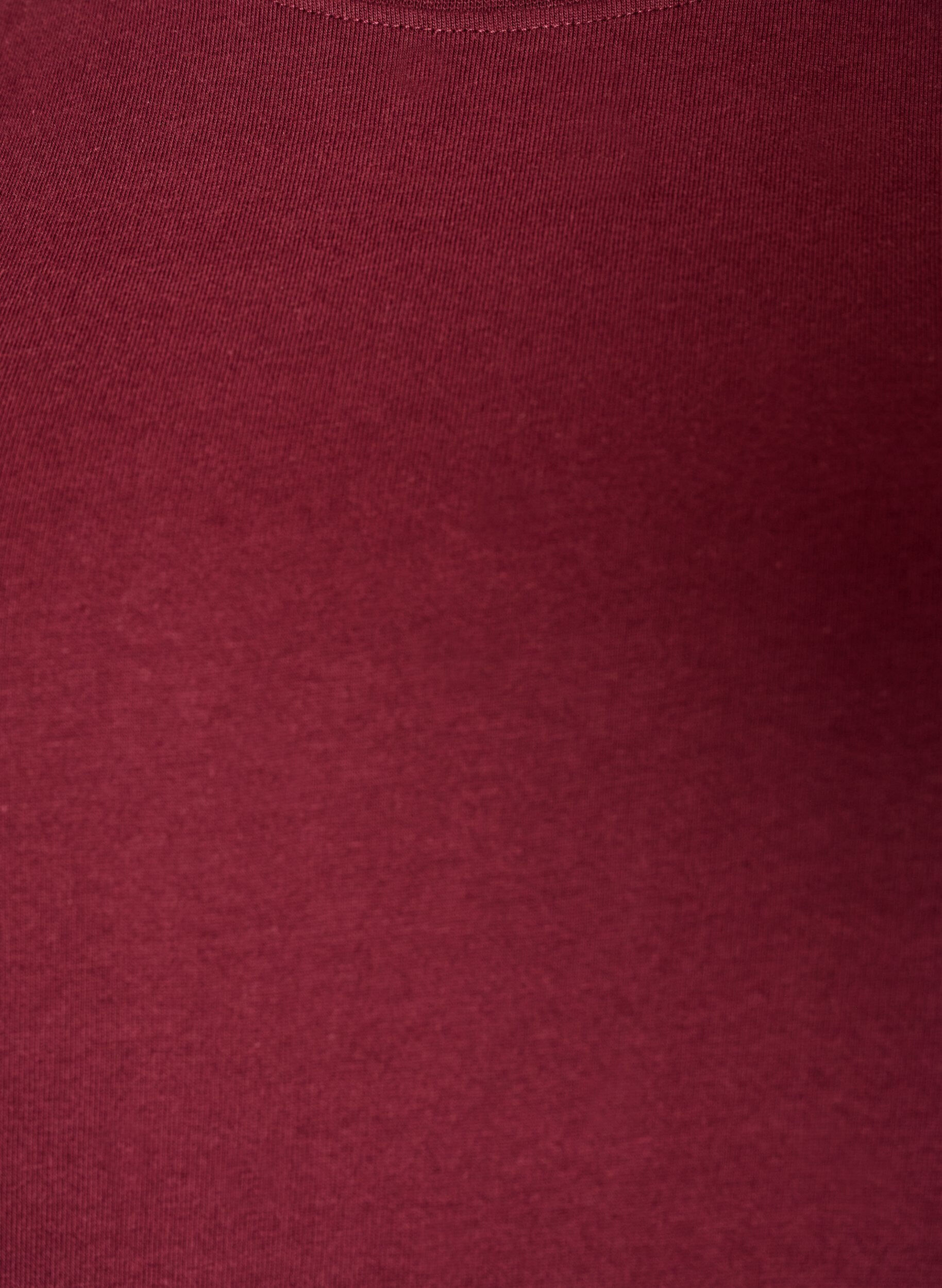 ZizziT-shirt coupe boxy en coton, Bordeaux, Packshot image number 2