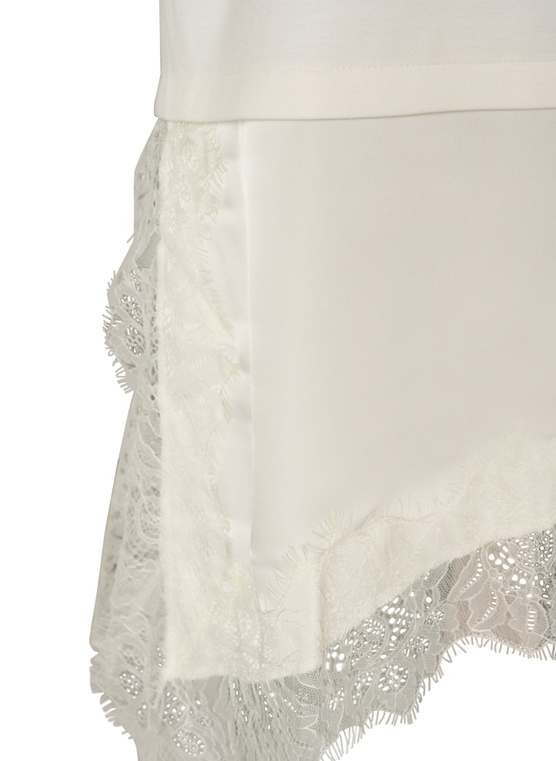 ZizziJerseybluse im Lagenlook mit Spitze, Vanille, Packshot image number 3