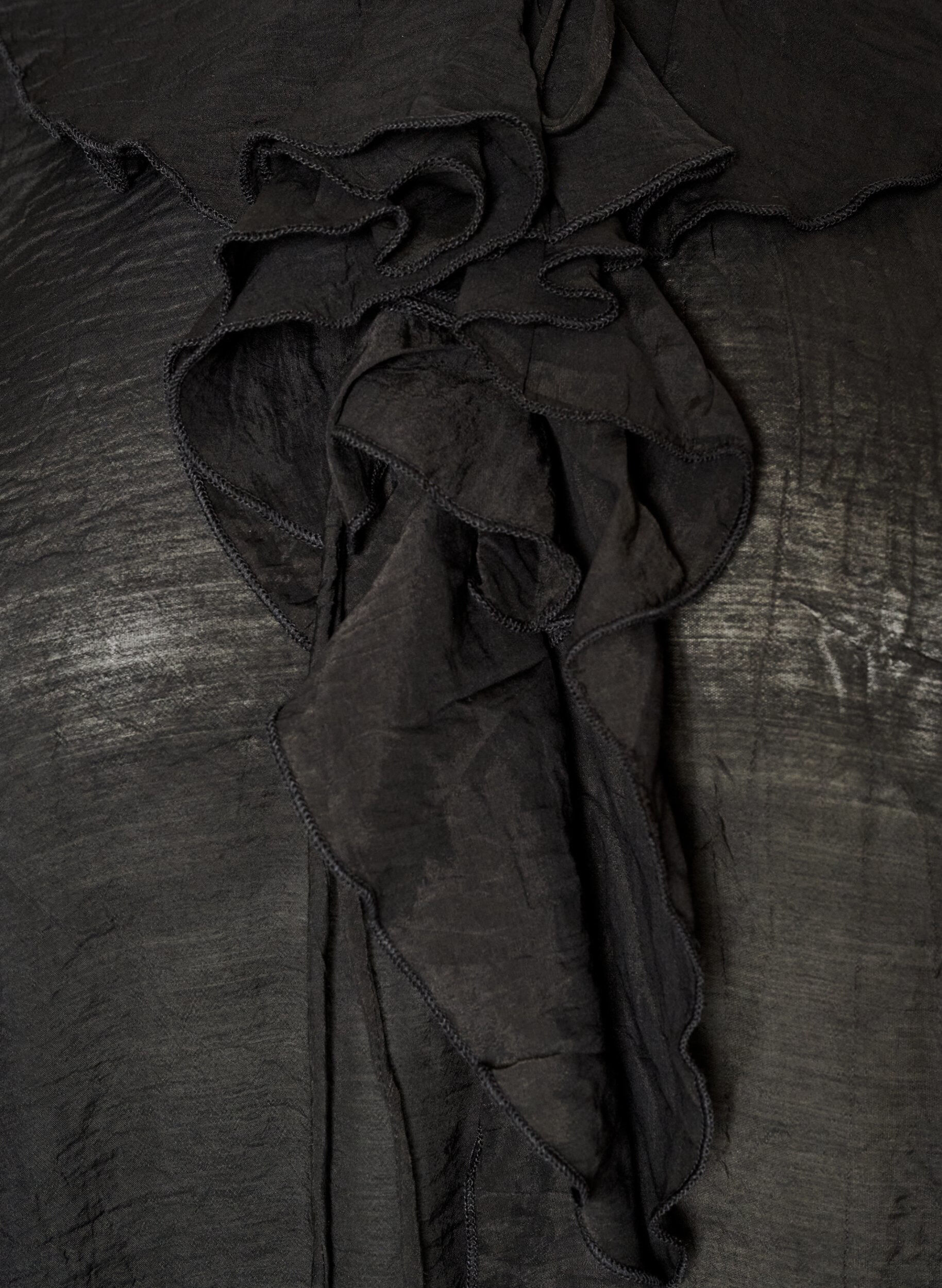 ZizziBlouse en viscose avec volants et manches longues, Noir, Packshot image number 2