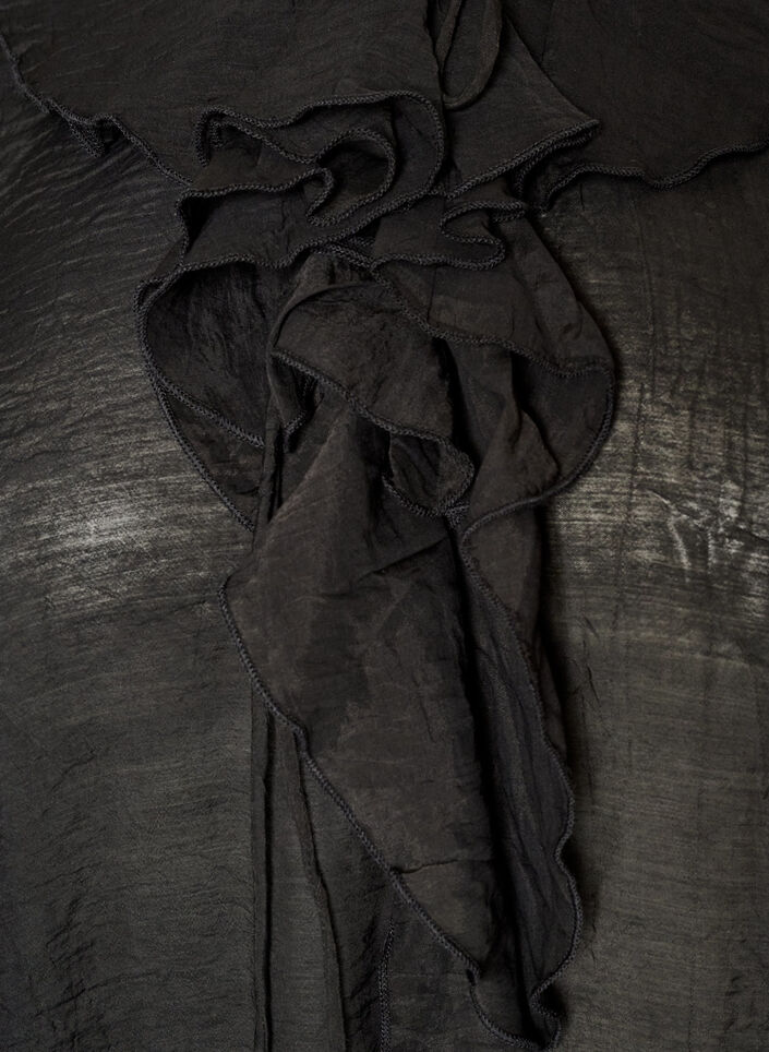 Blouse en viscose avec volants et manches longues, Noir, Packshot image number 2