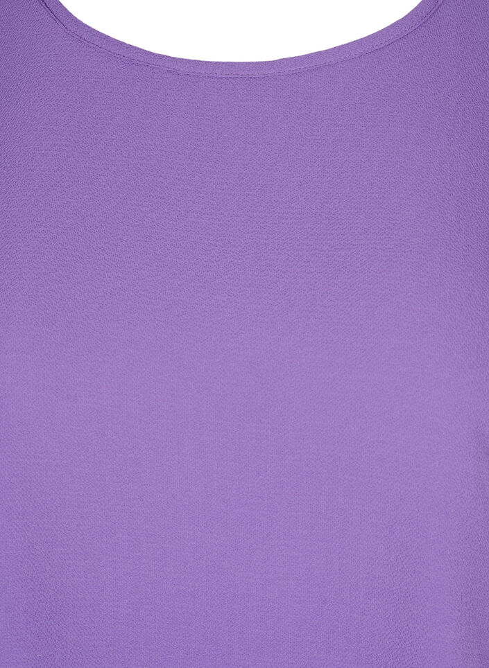 Blouse à manches courtes et encolure ronde, Violet, Packshot image number 2