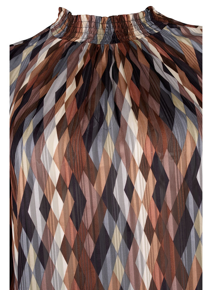 Blouse imprimée à smock, Earthy Zig Zag, Packshot image number 2