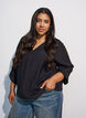 Bluse mit Balloneffekt und Chiffondetails, Schwarz, Model image number 0