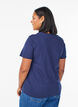 T-shirt basique en coton &agrave; col rond, Bleu, Model image number 2