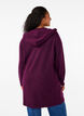 Cardigan long tricoté contenant de la laine et capuche, Potent Purple Mel., Model image number 1