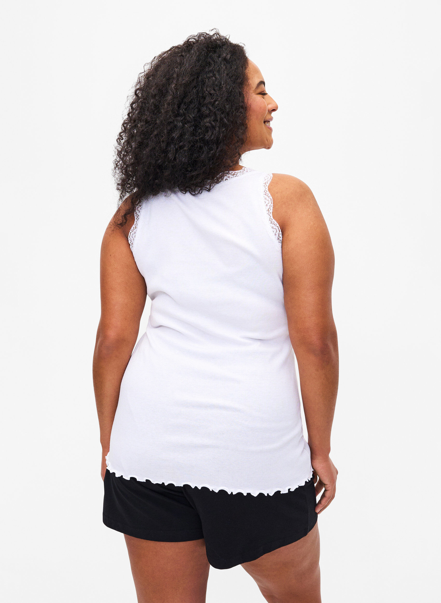 ZizziHaut &agrave; dentelle, Blanc, Model image number 2