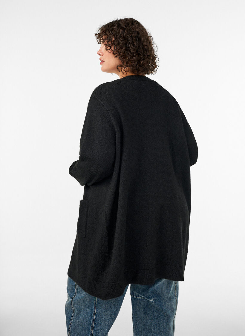 Cardigan long avec poches, Noir, Model image number 2