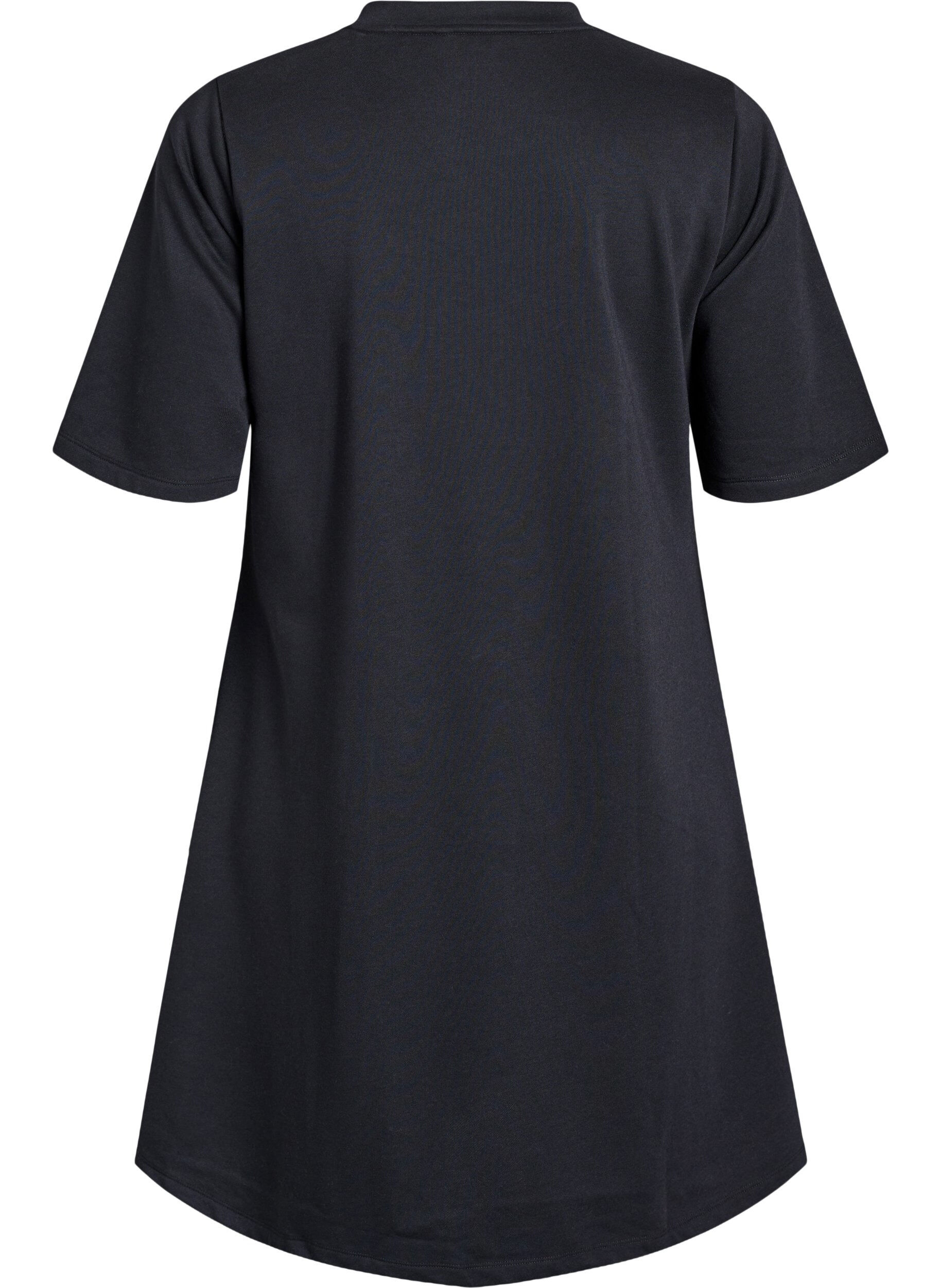 Zizzi Knielanges Jerseykleid mit Taschen und A-Schnitt., Schwarz, Packshot image number 1