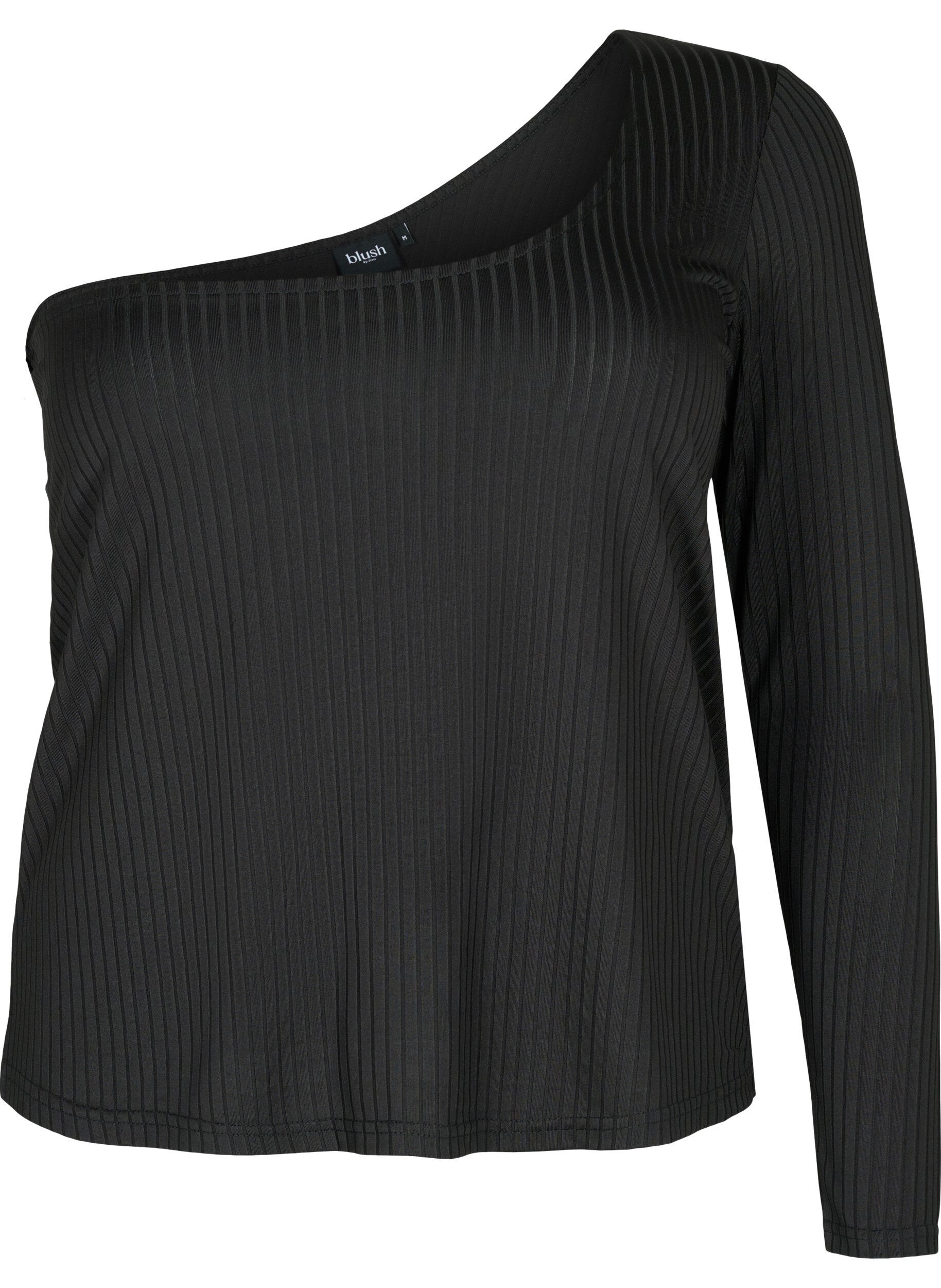 Zizzi Blouse &agrave; une &eacute;paule, Black, Packshot image number 0