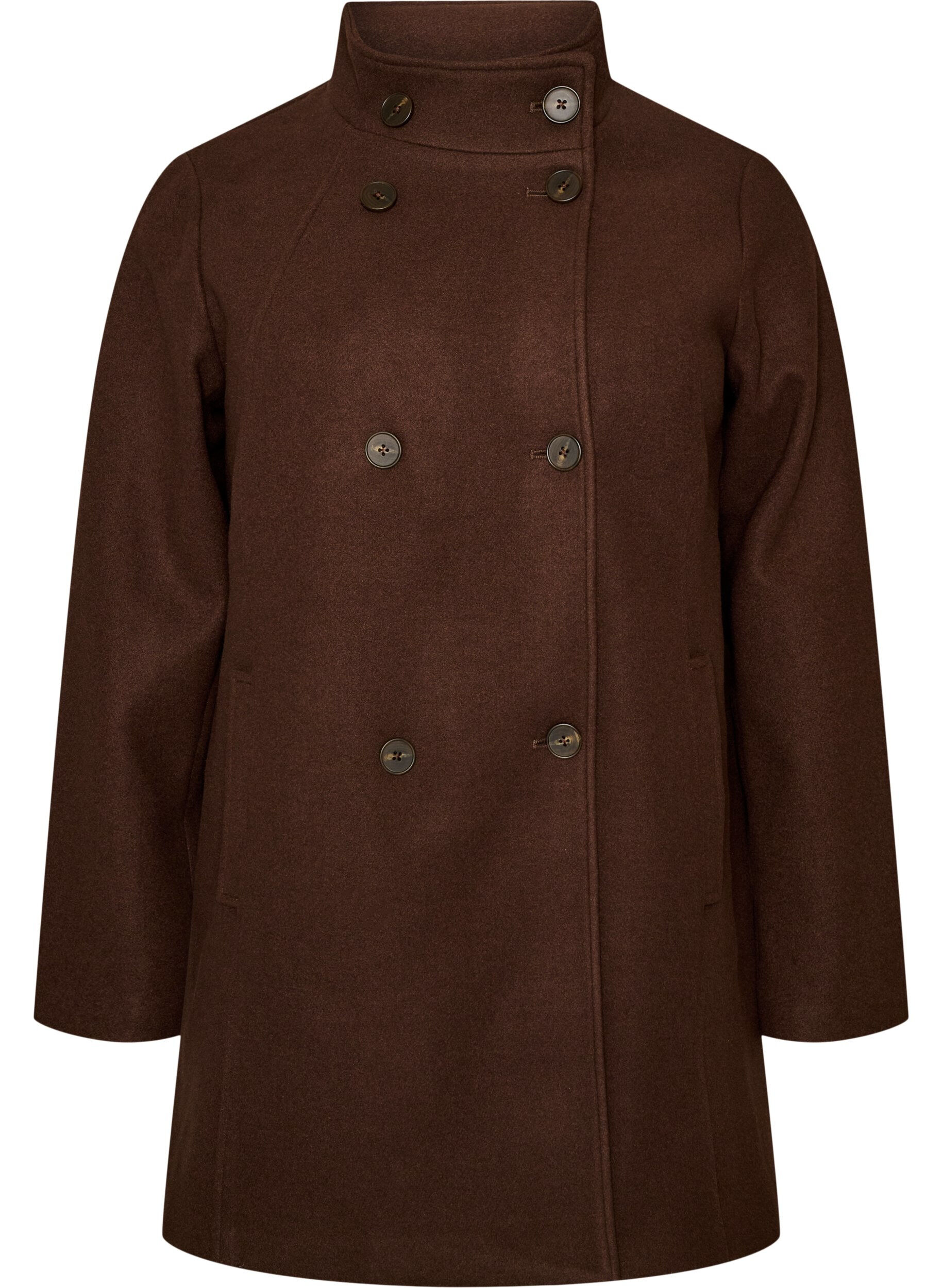 ZizziManteau court &agrave; la coupe &eacute;vas&eacute;e, Marron, Packshot image number 0