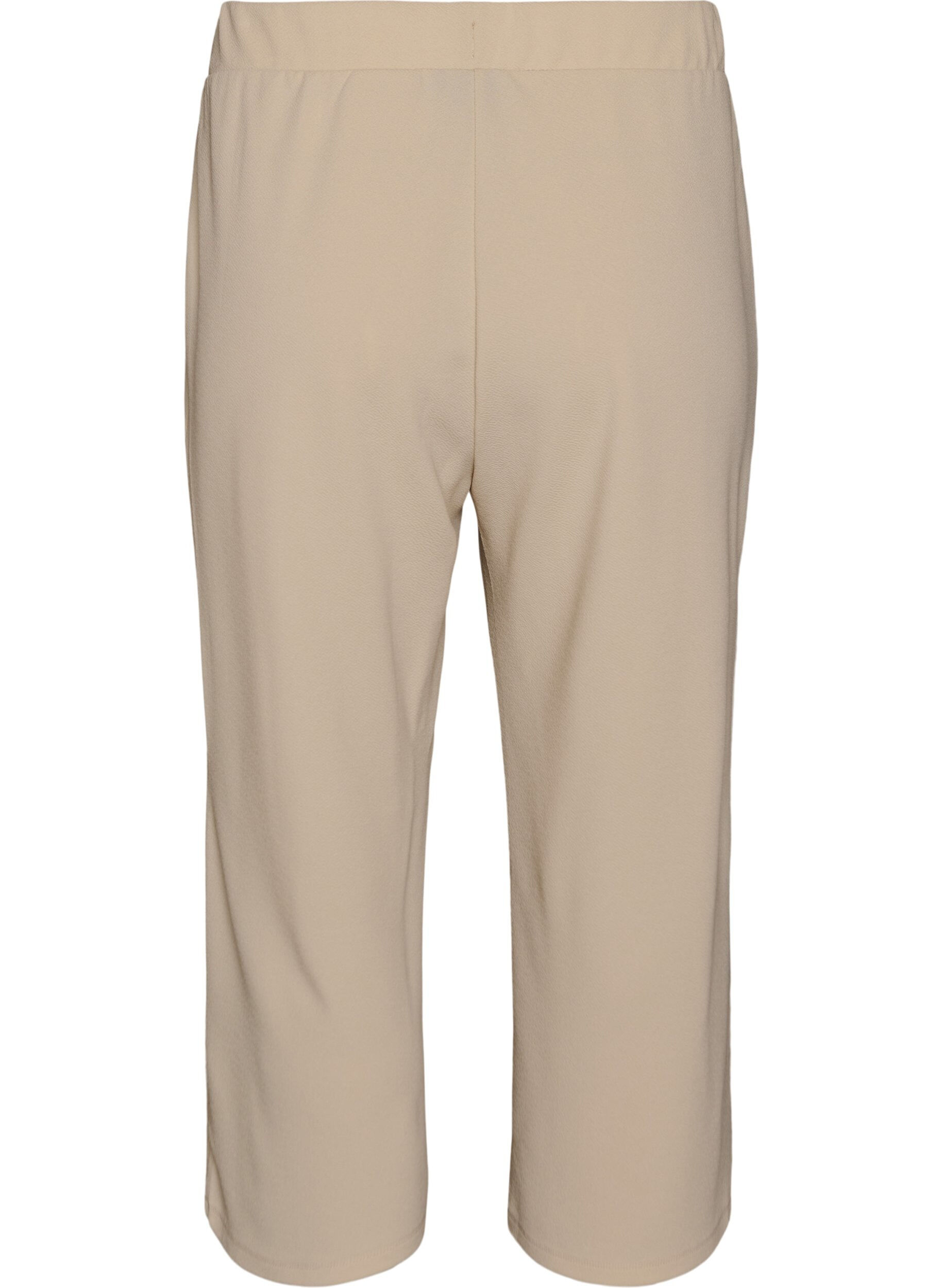 Zizzi Pantalon ample avec longueur 7/8, Beige, Packshot image number 1