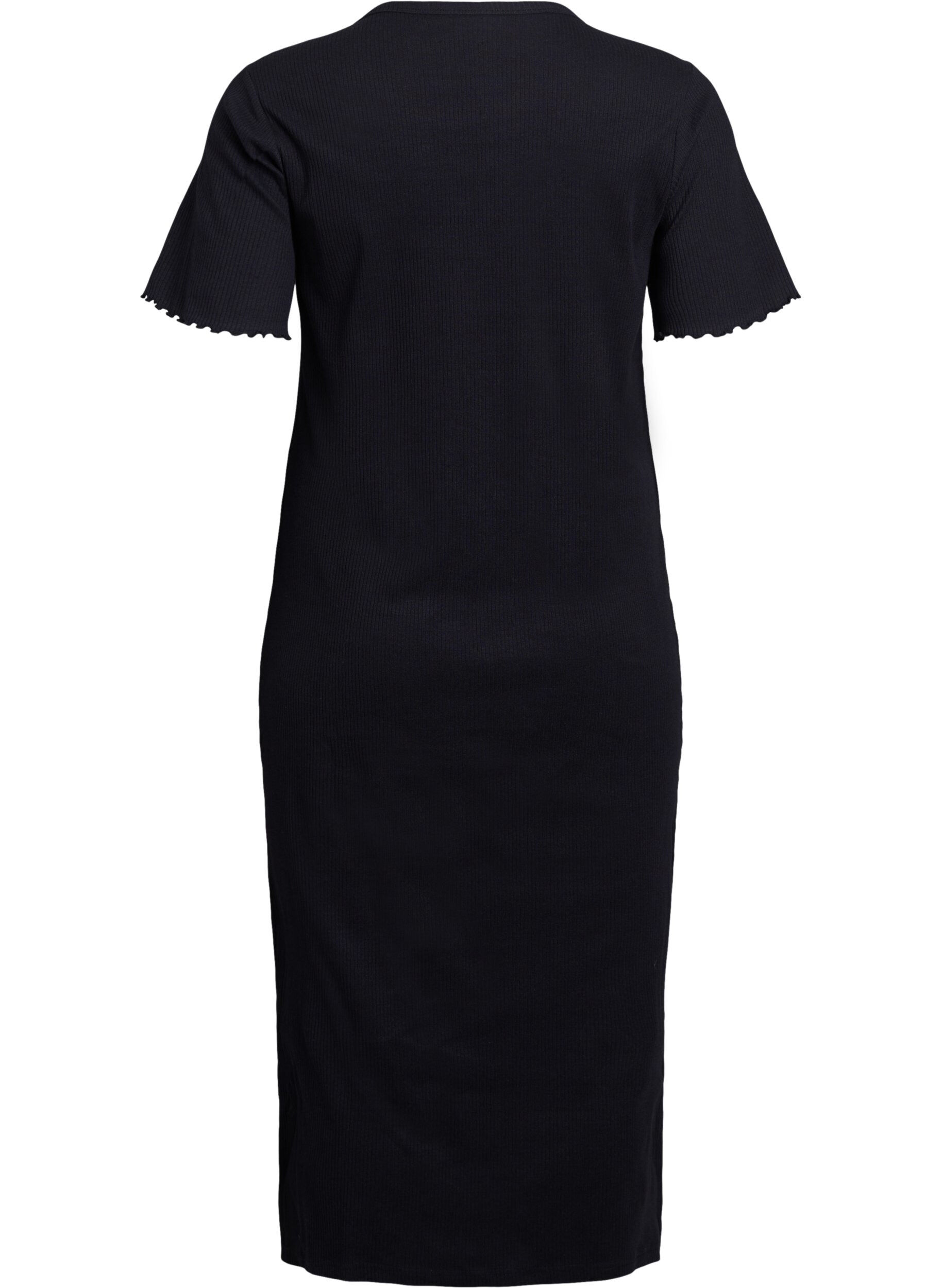 Zizzi Robe maxi en jersey avec manches courtes, Noir, Packshot image number 1