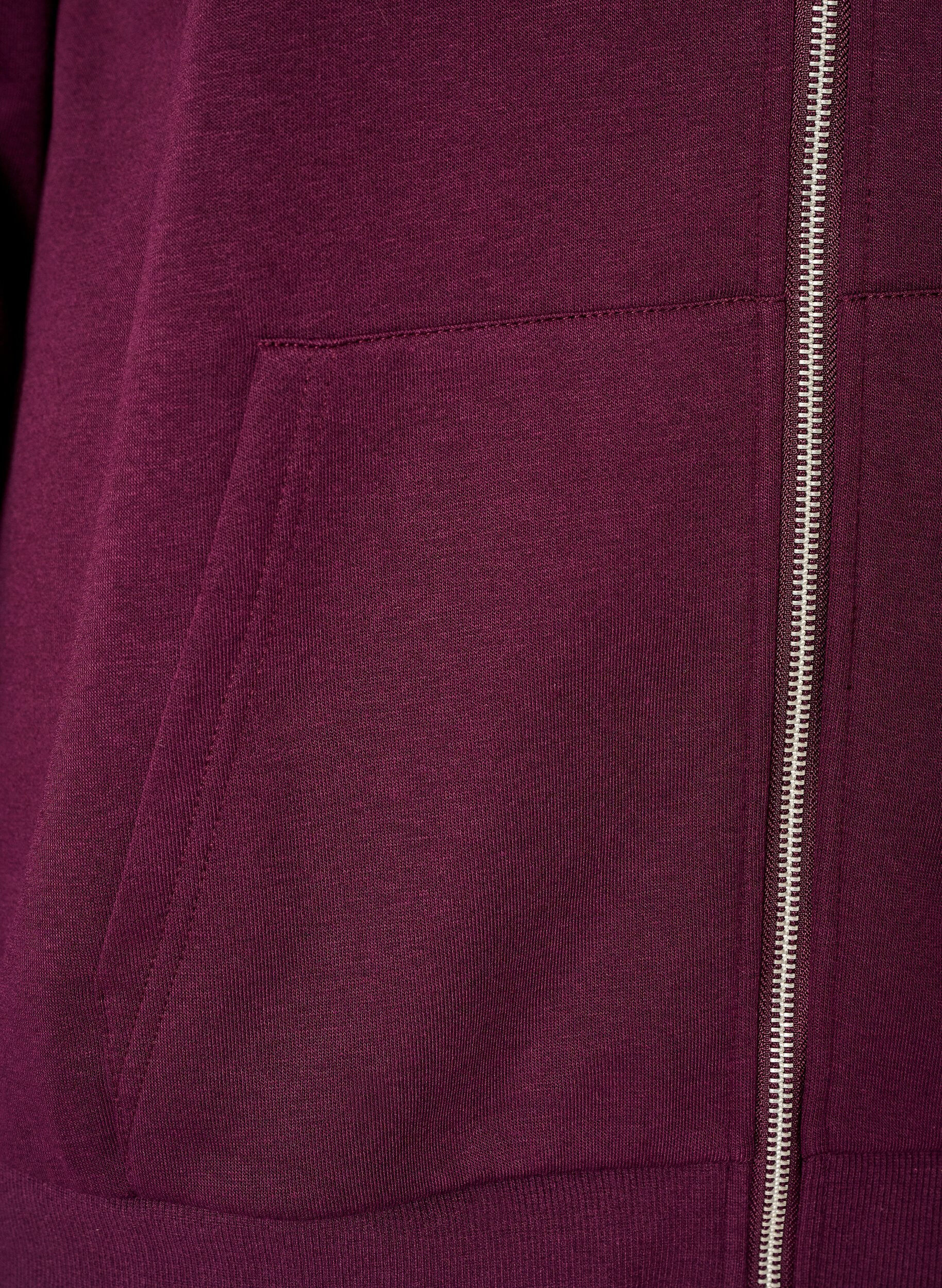 ZizziKapuzensweatshirt mit Rei&szlig;verschluss und Taschen, Lila, Packshot image number 3