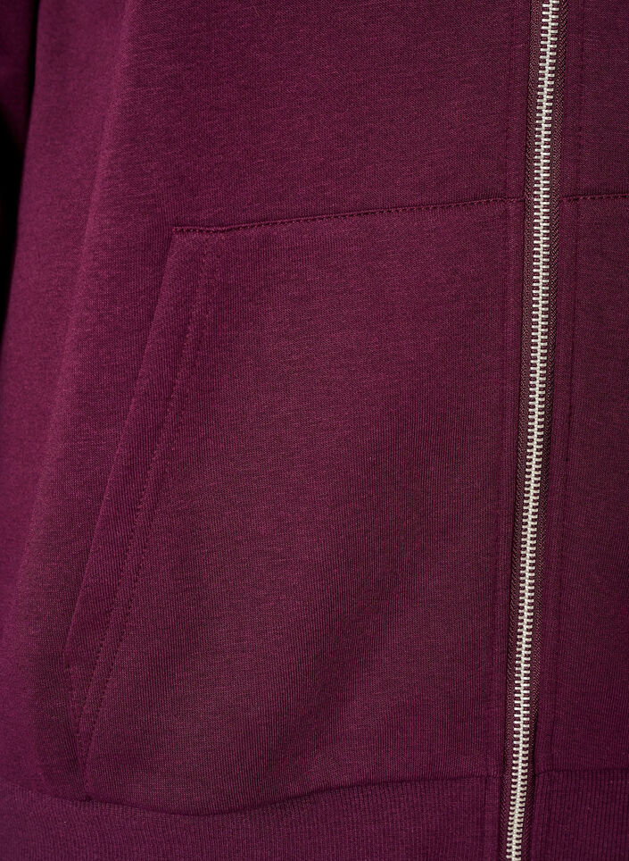Kapuzensweatshirt mit Rei&szlig;verschluss und Taschen, Lila, Packshot image number 3