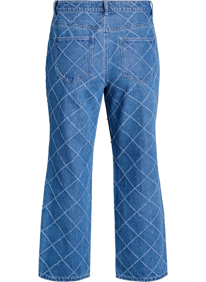 Kiana Jeans mit hoher Taille und abgenutzter Optik, Blau, Packshot