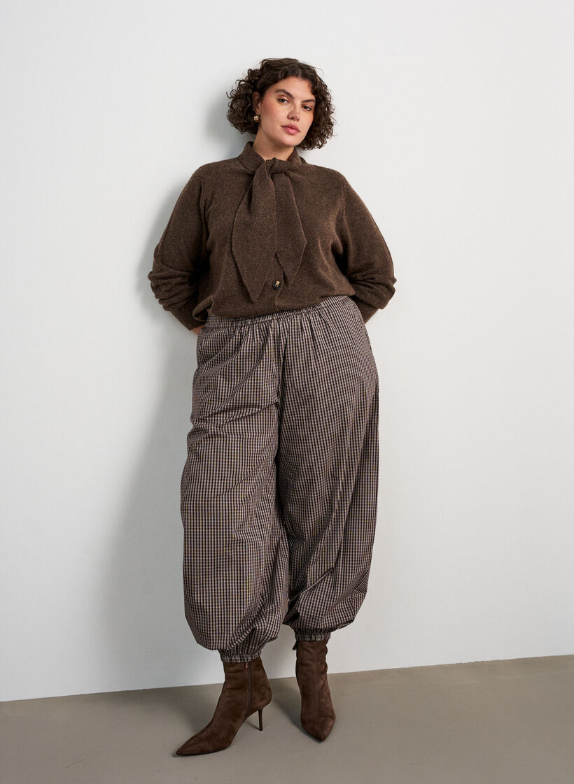 Cardigan avec n&oelig;uds et boutons, Marron, Model image number 1
