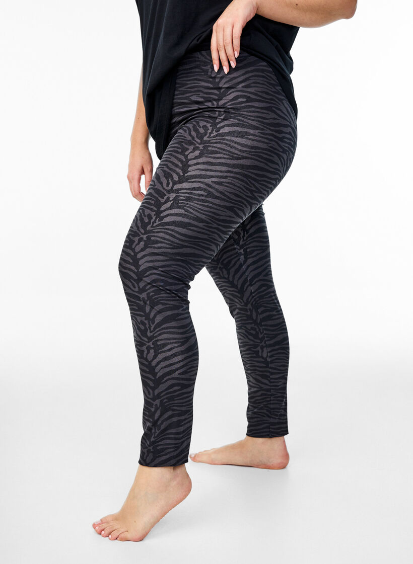 Leggings en viscose avec imprimé, Noir, Model image number 0