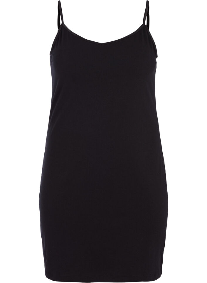 Langes basic Top aus Baumwolle, Schwarz, Packshot image number 0