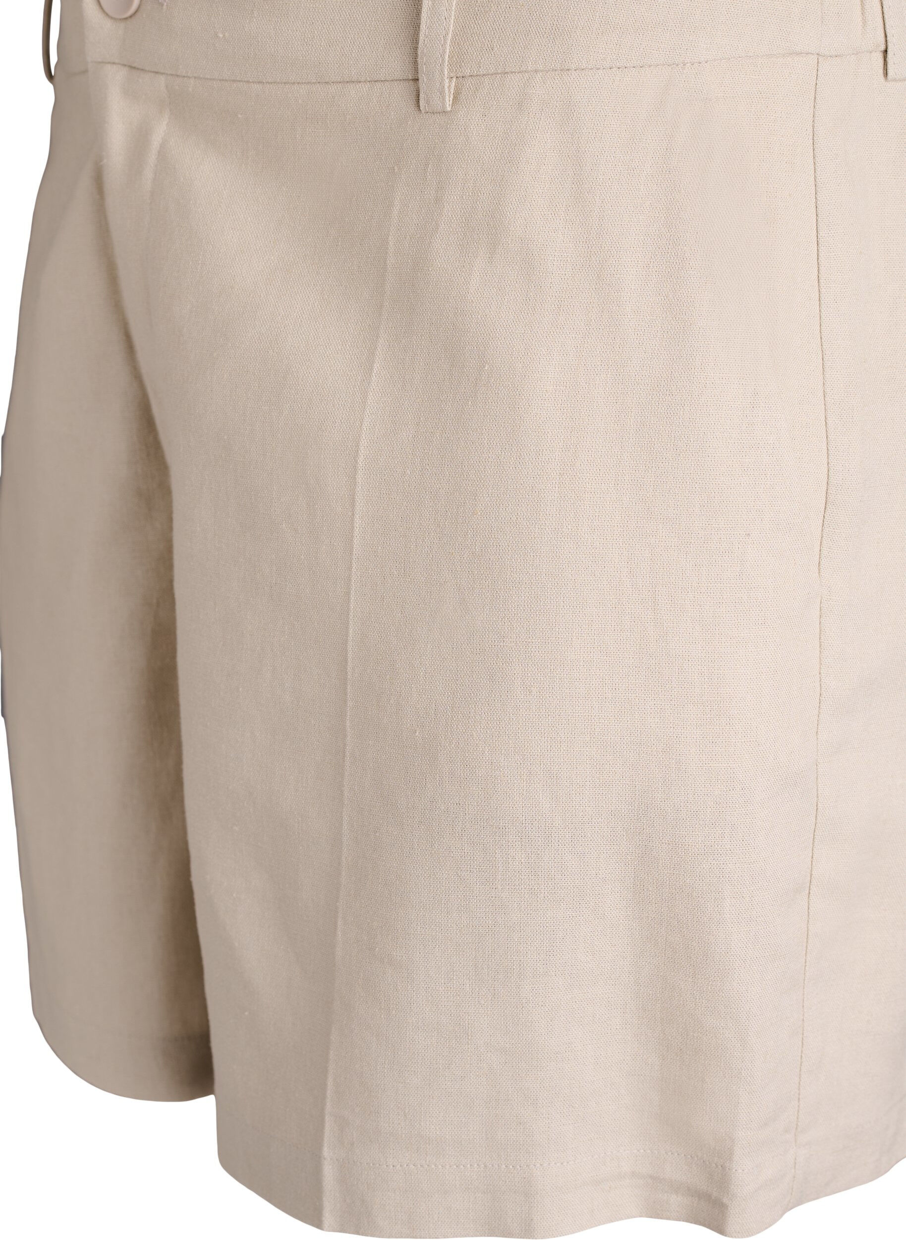 Zizzi Bermuda taille haute en lin et viscose, Beige, Packshot image number 2