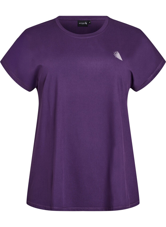 Einfarbiges Trainings-T-Shirt, Lila, Packshot image number 0