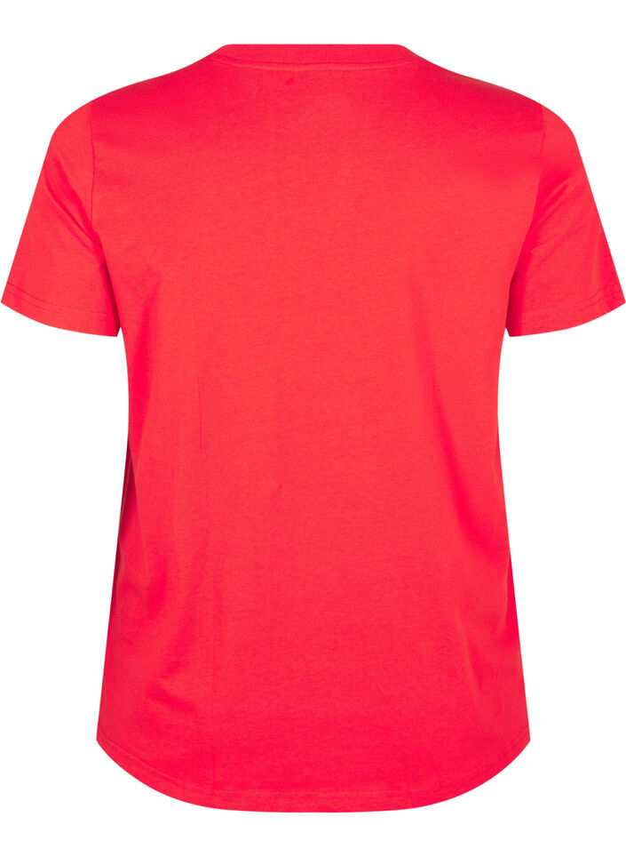 Basic T-Shirt aus Baumwolle mit Rundhalsausschnitt, Rot, Packshot image number 1