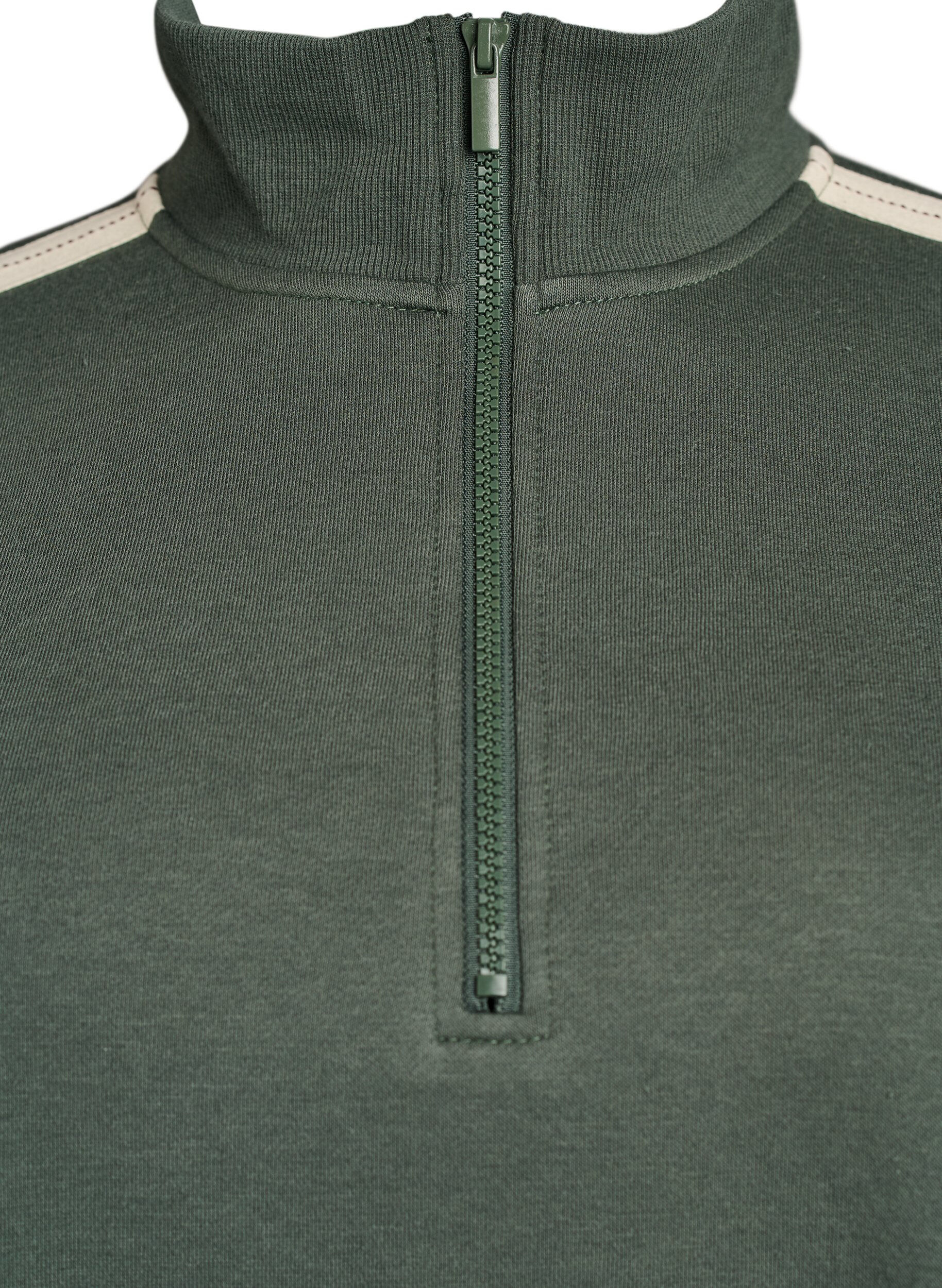 Zizzi Robe sweat-shirt courte &agrave; col montant, Vert, Packshot image number 2
