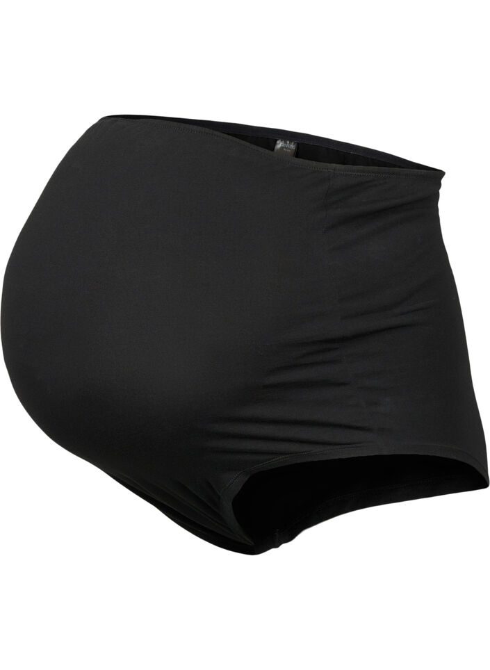 Lot de 3 culottes de maternité en coton, Noir, Packshot image number 2