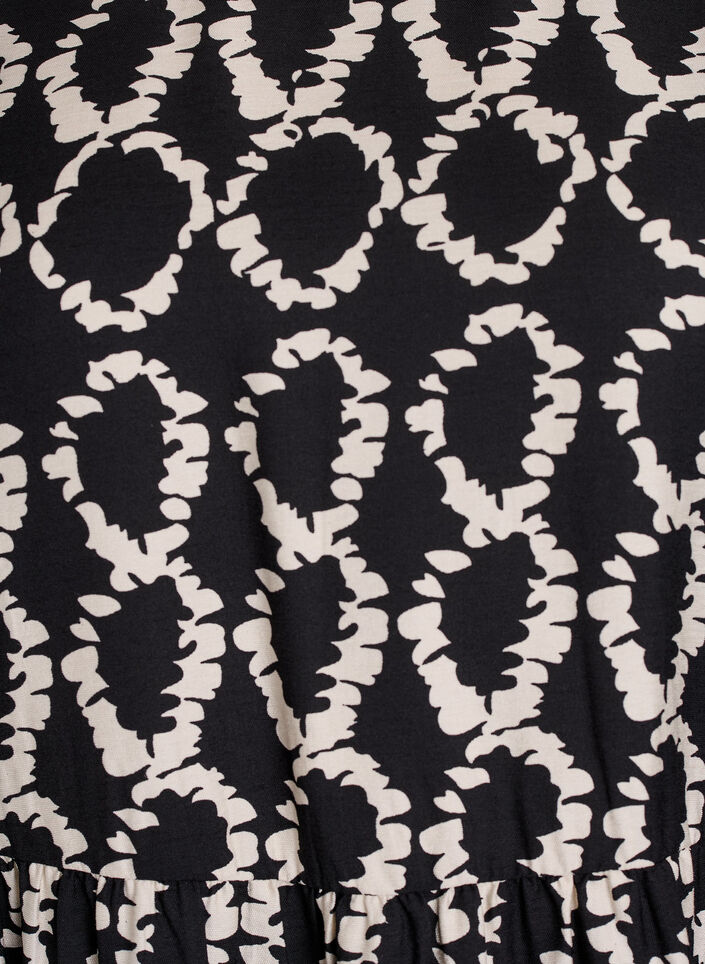 Robe à manches longues avec imprimé et nœuds, Noir, Packshot image number 2