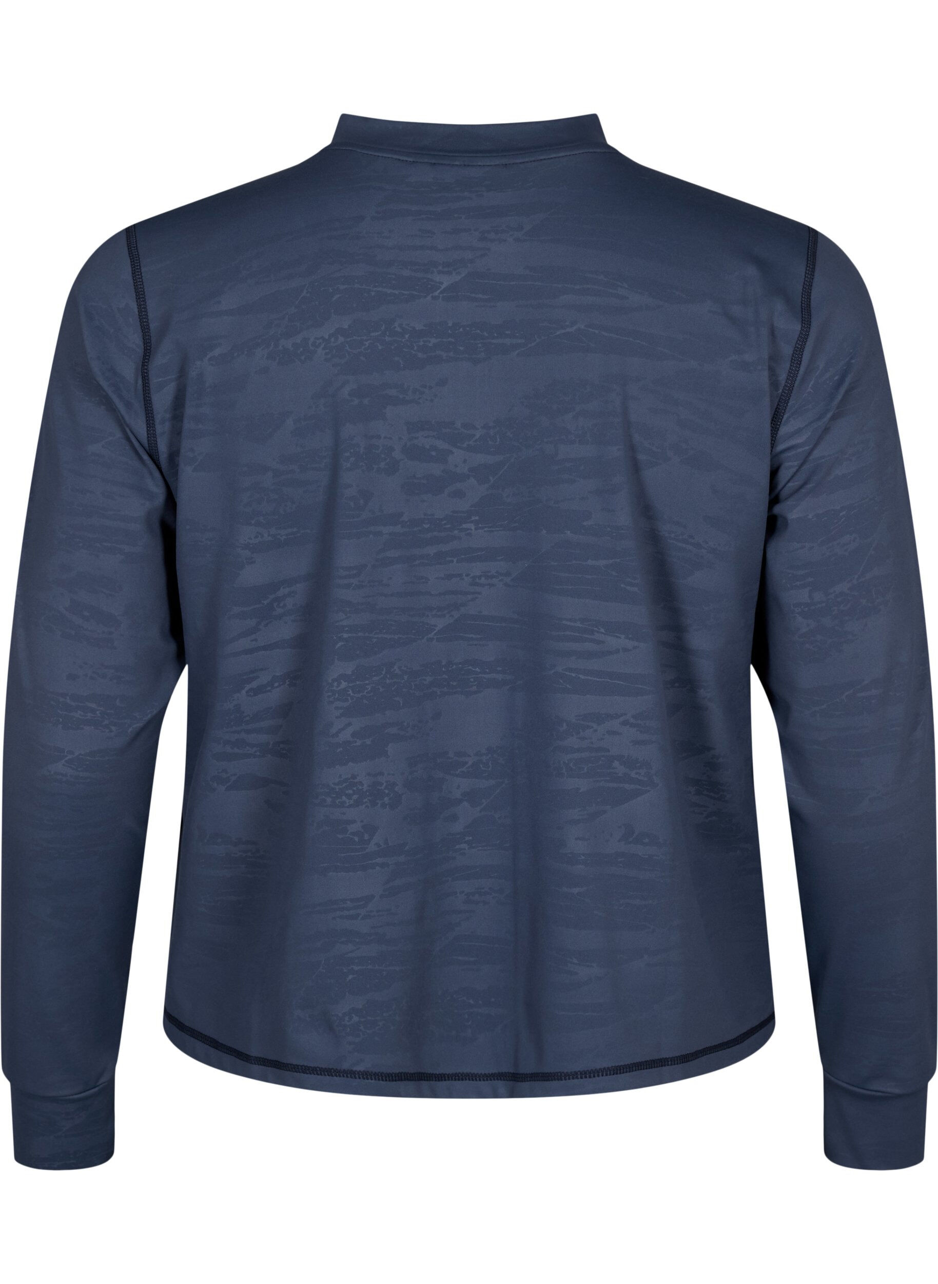 Zizzi  Trainingsbluse mit Rei&szlig;verschluss, Mood Indigo, Packshot image number 1