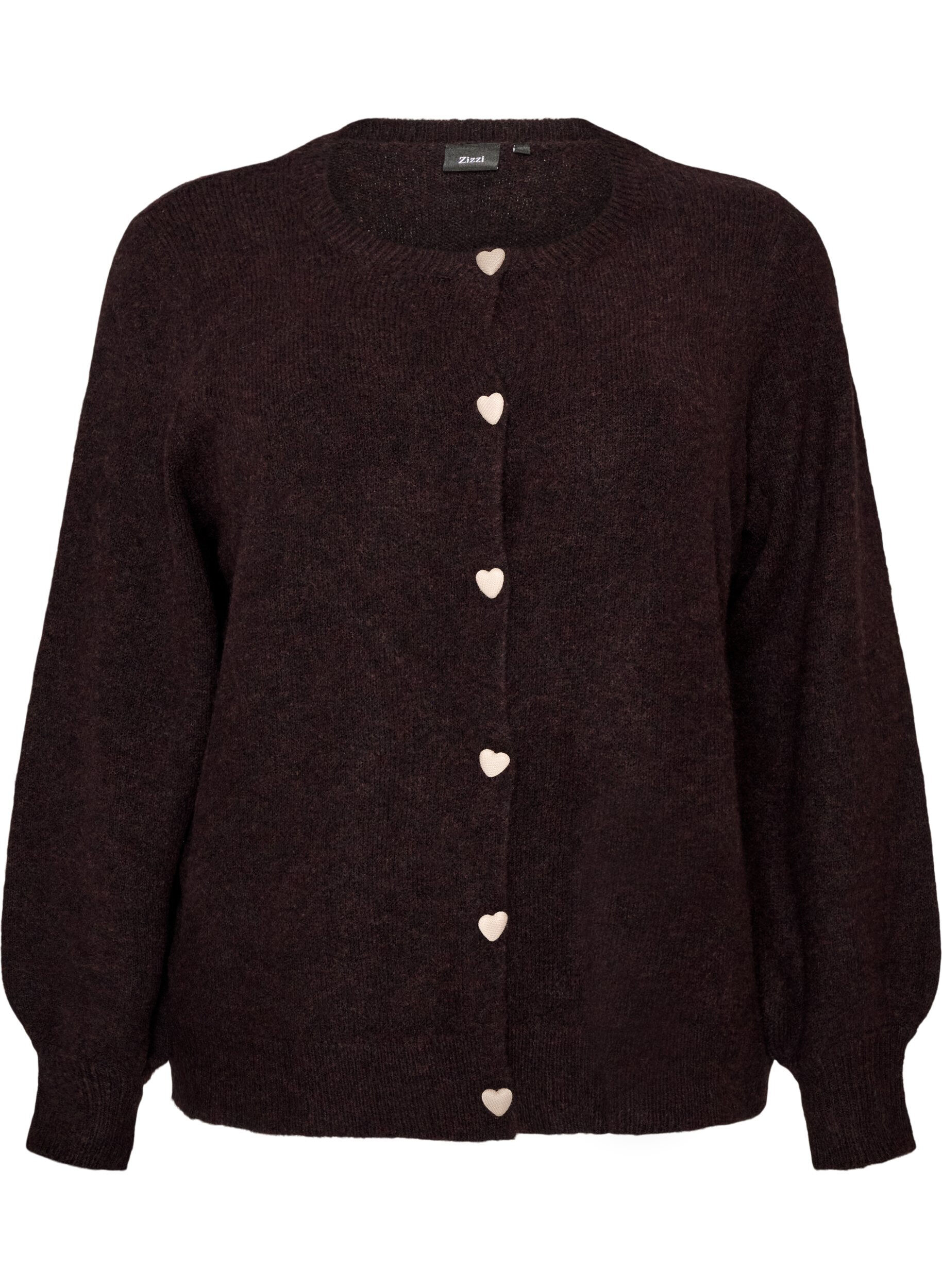 Cardigan avec boutons en forme de c&oelig;ur