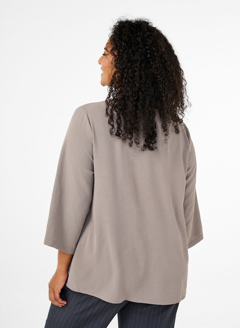 Chemisier &agrave; manches 3/4, Beige, Model image number 2