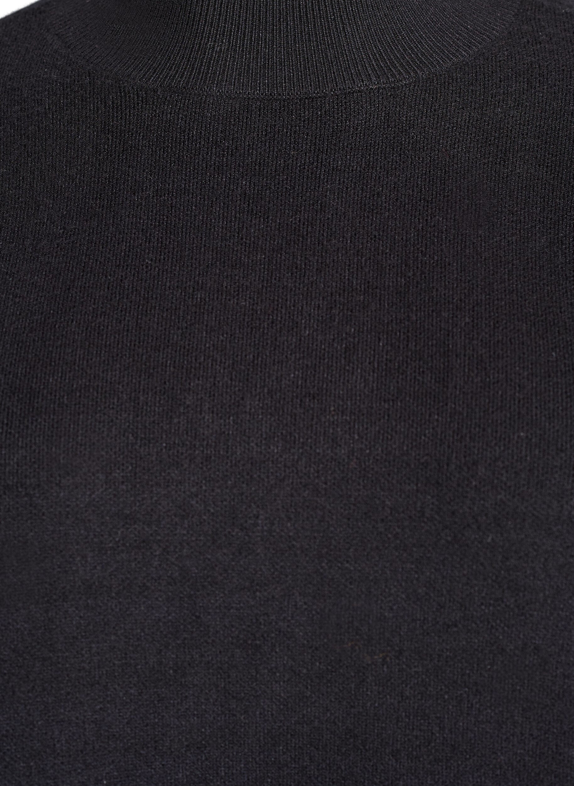 Zizzi Blouse en maille &agrave; col montant, Noir, Packshot image number 2