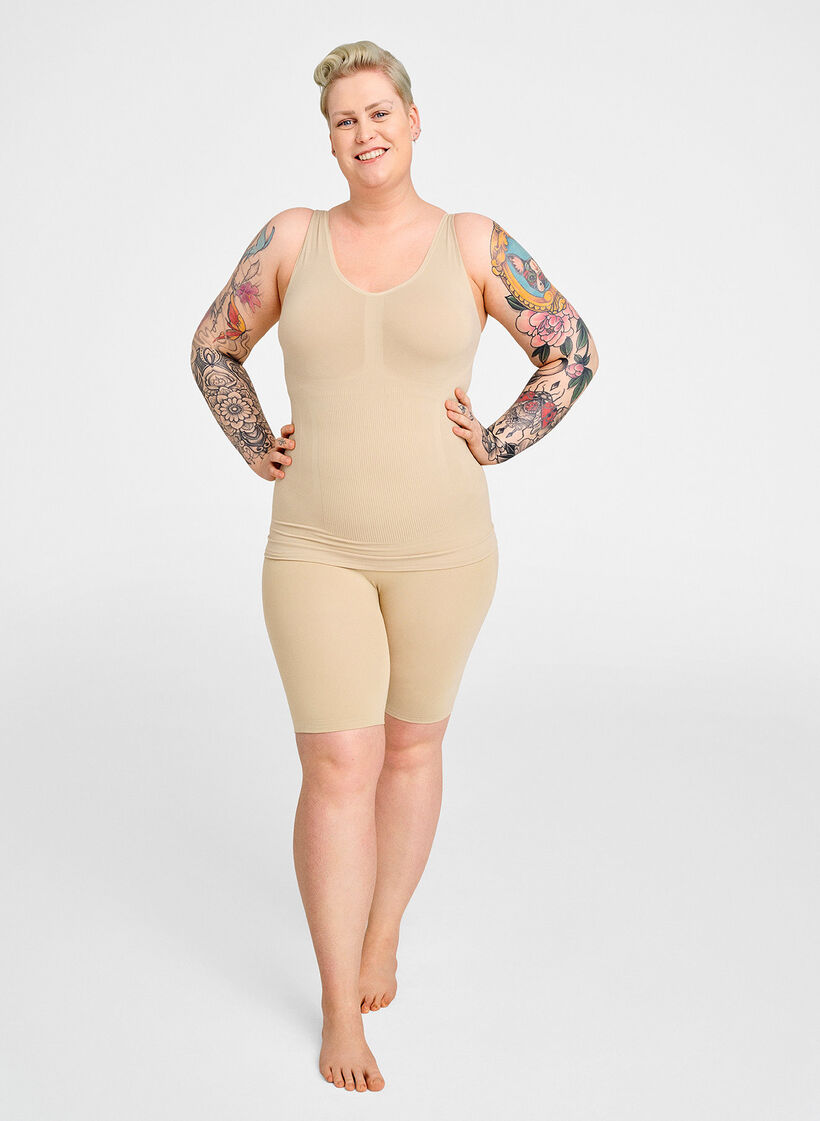 Hochtaillierte Shapewear Shorts, Beige, Image image number 0