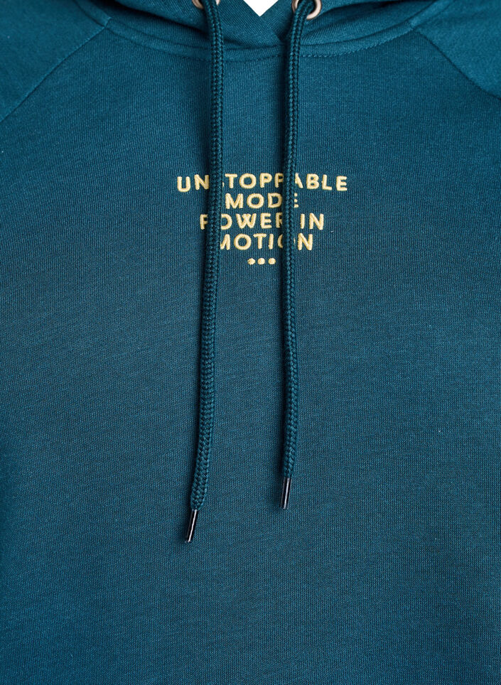 Sweat &agrave; capuche avec motif brod&eacute; devant, Vert, Packshot image number 2