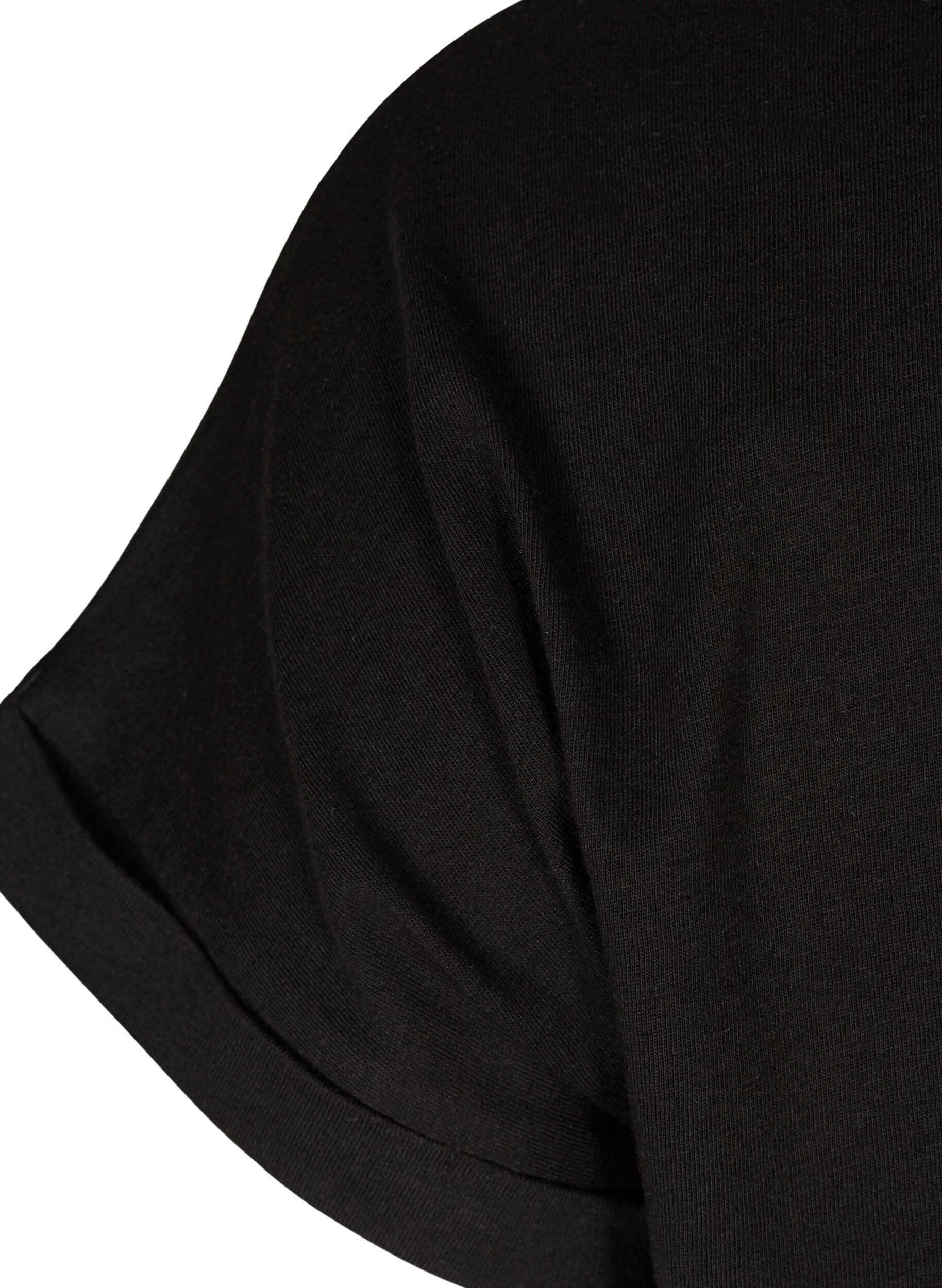 Zizzi T-shirt en m&eacute;lange coton, Black, Packshot image number 3