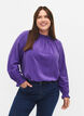 Langärmelige Viskosebluse mit Rüschen, Prism Violet, Model image number 0