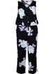 Ärmelloser Jumpsuit aus Viskose, Black Big Flower AOP, Packshot image number 0