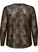 Blouse en mesh avec fleurs et sequins, Marron, Packshot image number 1