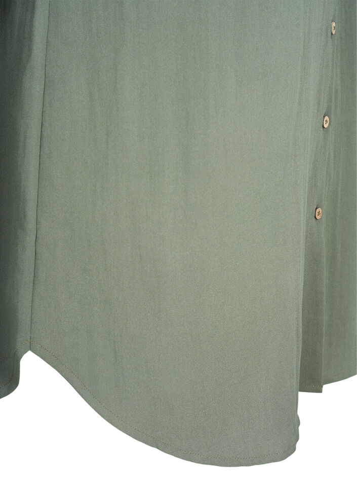 Chemise longue en viscose unie, Thyme, Packshot image number 3