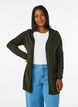 Lange Strickjacke aus einer Viskosemischung, Gr&uuml;n, Model image number 0